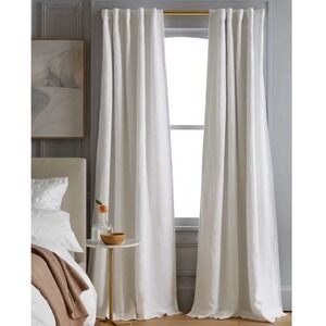 NWOT QUINCE White Linen Room Darkening Single Blackout Curtain Panel 48"x84"